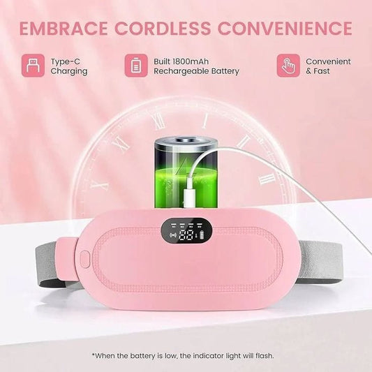 Period Cramp Relief Belt – Heat & Vibration Therapy